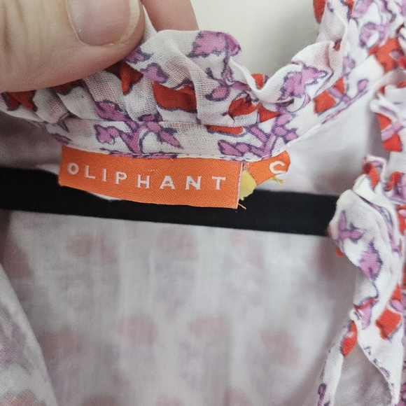 Oliphant Floral Ruffle Mini Dress in Pink and White Size S flaw - Picture 8 of 11